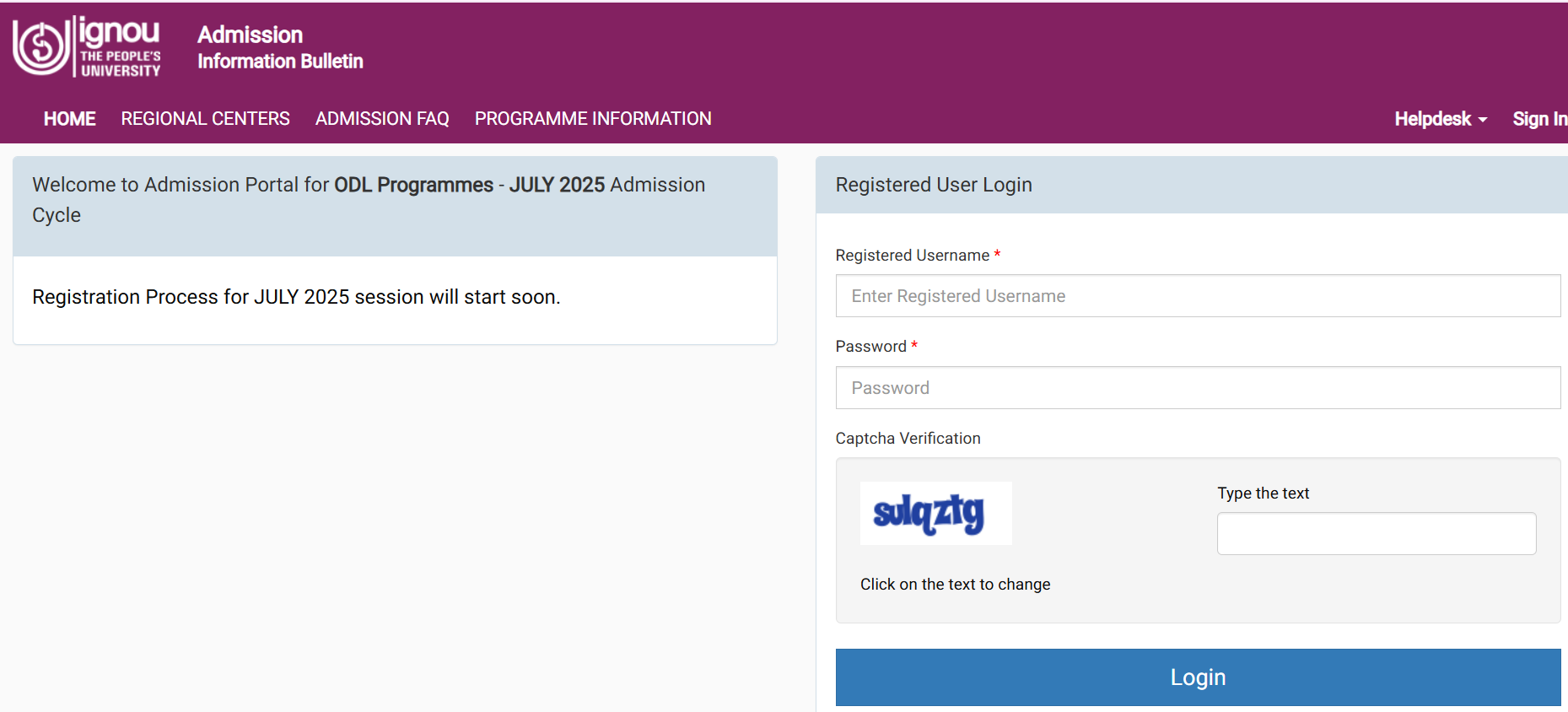 IGNOU Admission 2025 July session
