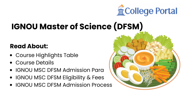 IGNOU MSc (DFSM) Admission 2026: Fees, Eligibility, Syllabus, Course Details