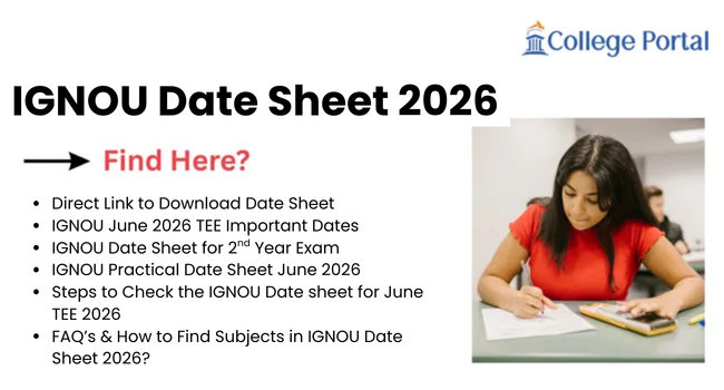 IGNOU Date Sheet 2026: June Term-End Examination, Practical Date Sheet, Download PDF